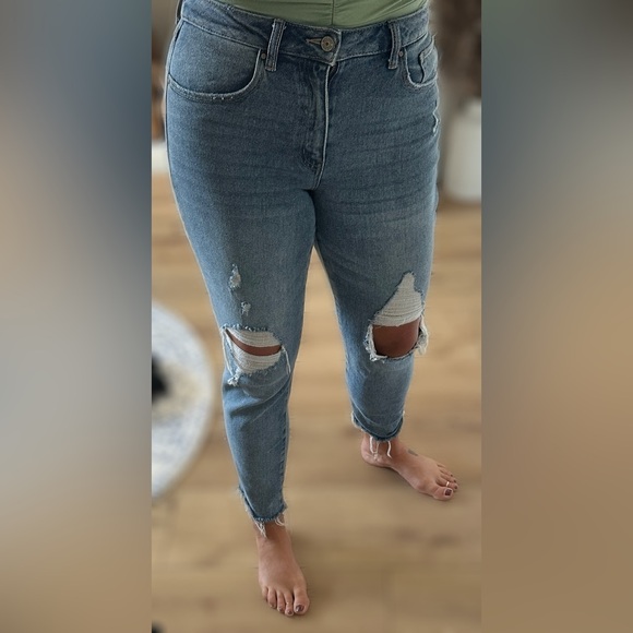 Rewash Blue Distressed Skinny Jeans - Picture 1 of 1